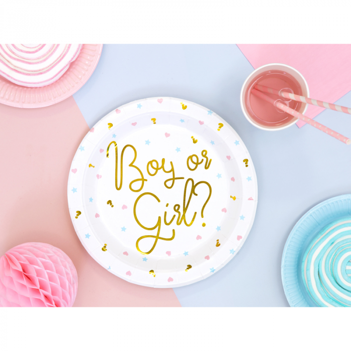 Set 6 farfurii Boy or Girl, Gender Reveal, 23 cm [2]