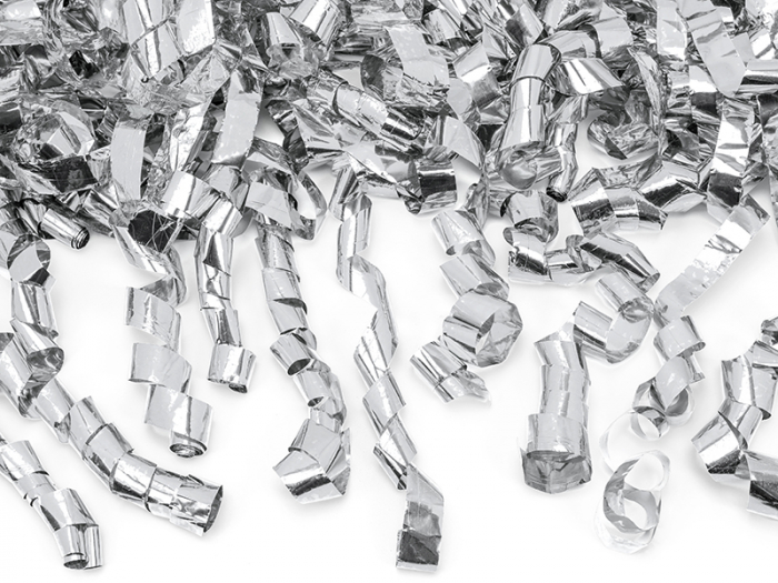 Tun Confetti Panglici Argintii - 40 cm [2]
