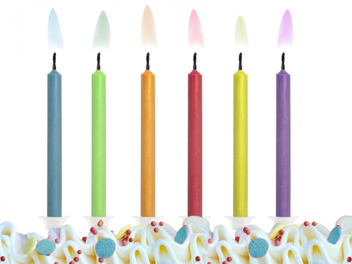 Set 6 Lumanari cu Flacara Colorata, multicolor, 6 cm [2]