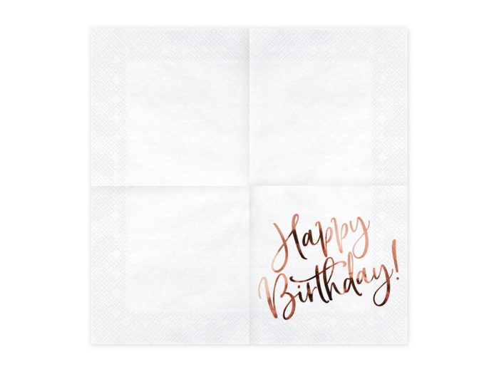 Set 20 Servetele Happy Birthday Rose - Gold [2]