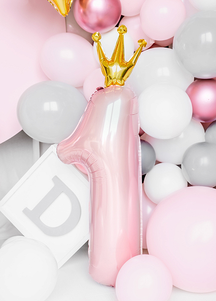 Balon Folie Cifra 1, Roz, 90 cm [4]