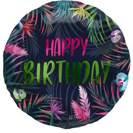 Reduceri - Balon Folie Happy Birthday Tropical - 45 cm