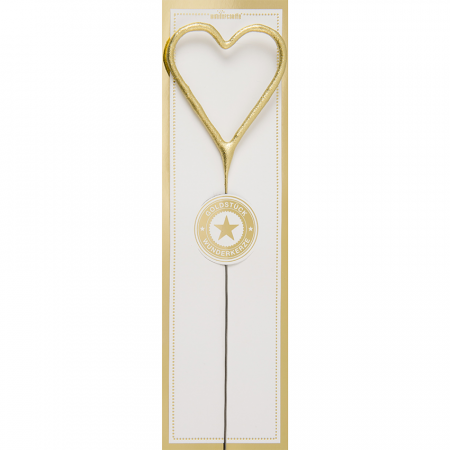 Lumanare Scanteietoare Inima, Auriu, 19.5 cm [0]