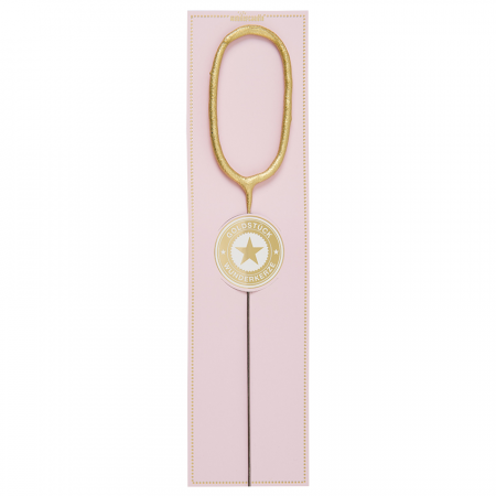 Lumanare Scanteietoare Cifra 0, Auriu, 19.5 cm [0]