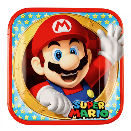 Farfurii - Set 8 Farfurii Super Mario, 23x23 cm