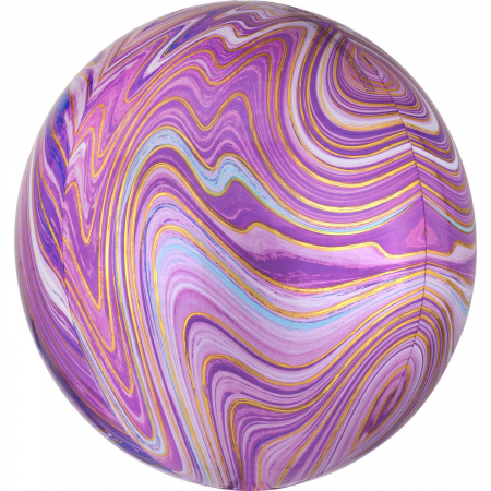 Baloane - Balon Folie Marble, Mov - 41 cm