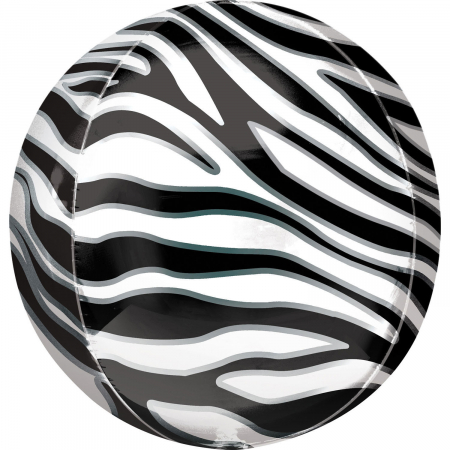 Petrecere Safari - Balon Folie Orbz, Print Zebra - 41 cm