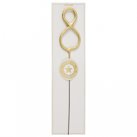 Lumanare Scanteietoare Cifra 8, Auriu, 19.5 cm [0]