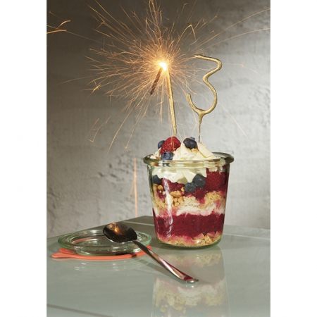 Lumanare Scanteietoare Cifra 4, Auriu, 19.5 cm [1]