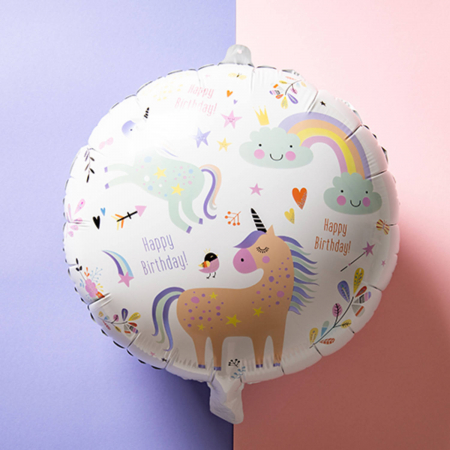 Balon Folie Happy Birthday Unicorn - 45 cm [1]