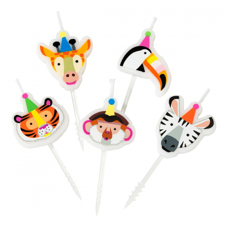 Petrecere Safari - Set 5 Lumanari Party Animals