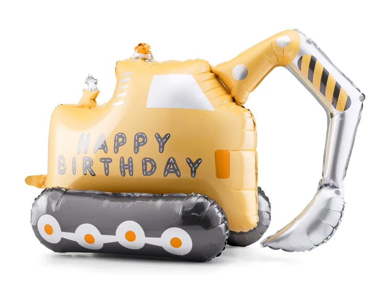 Petrecere Constructii - Balon Folie Aniversar Excavator, 76 cm
