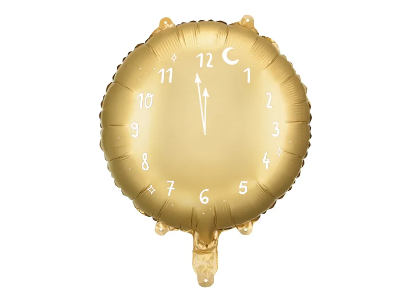 Balon Folie Ceas Auriu - 45 cm