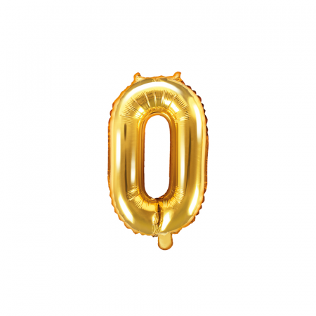 Petrecere 50 ani - Balon Folie Cifra 0 Auriu, 35 cm