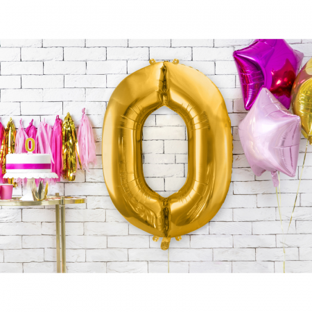 Balon Folie Cifra 0 Auriu, 86 cm [1]