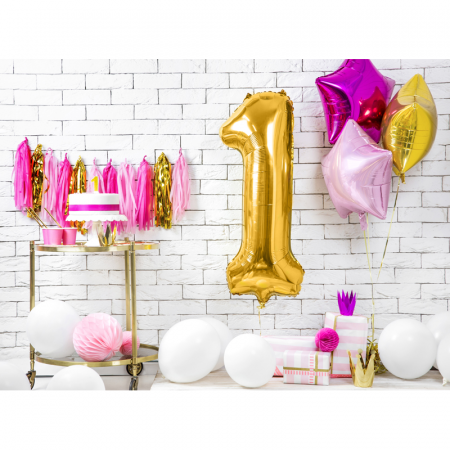 Balon Folie Cifra 1 Auriu, 86 cm [4]