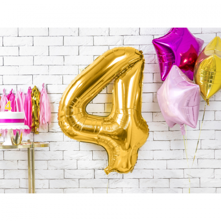 Balon Folie Cifra 4 Auriu, 86 cm [1]
