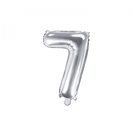 Baloane Cifra - Balon Folie Cifra 7 Argintiu, 35 cm