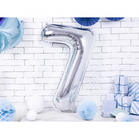 Balon Folie Cifra 7 Argintiu, 86 cm [1]
