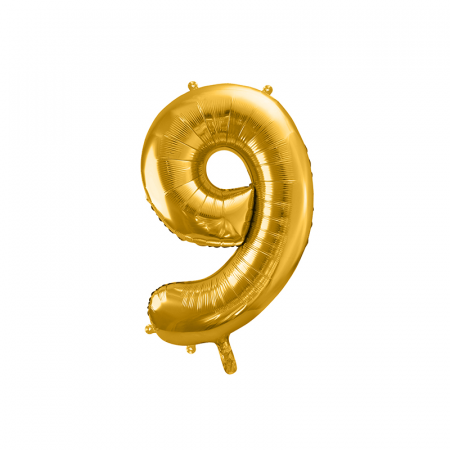 Baloane Cifra - Balon Folie Cifra 9 Auriu, 86 cm