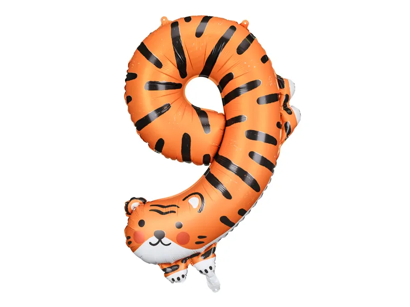 Baloane Cifra - Balon Folie Cifra 9 Tigru - 87 cm