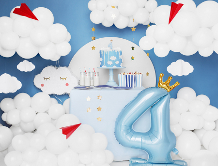 Balon Folie cu Suport Cifra 4, albastru, 84 cm [2]