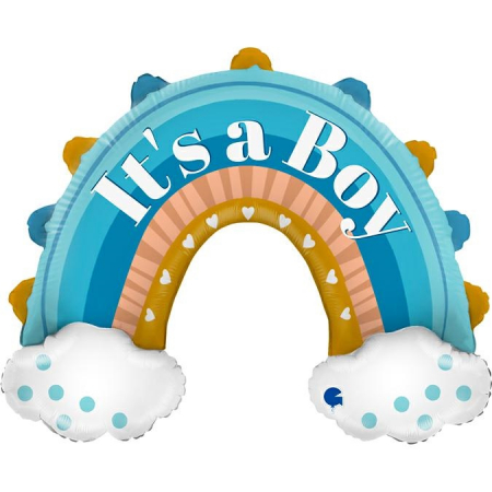Botez - Balon Folie Curcubeu Albastru It's a boy, 79 cm