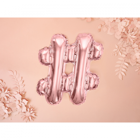 Balon Folie Hashtag, Roz - 35 cm [1]
