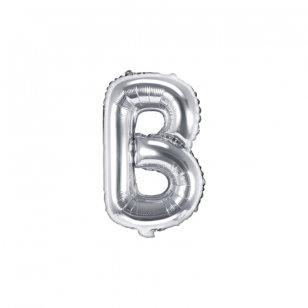 Balon Folie Litera B Argintiu, 35 cm [0]