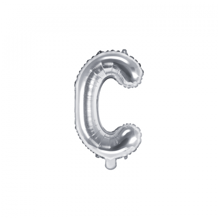 Balon Folie Litera C Argintiu, 35 cm [0]