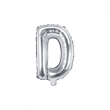 Balon Folie Litera D Argintiu, 35 cm [0]