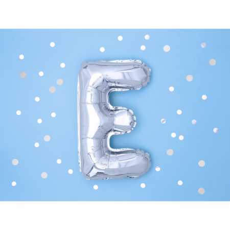 Balon Folie Litera E Argintiu, 35 cm [1]