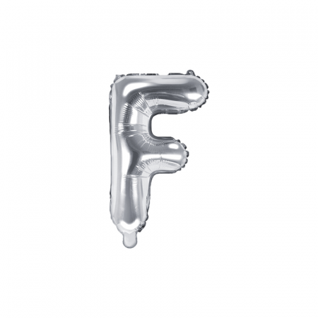 Baloane Litera - Balon Folie Litera F Argintiu, 35 cm