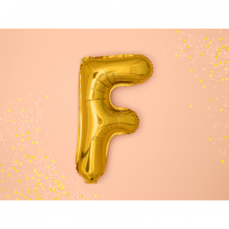 Balon Folie Litera F Auriu, 35 cm [1]