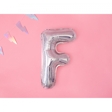 Balon Folie Litera F Holografic, 35 cm [1]