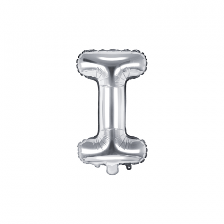 Balon Folie Litera I Argintiu, 35 cm [0]