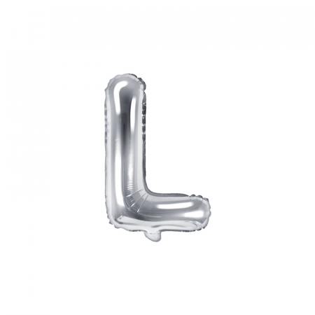 Balon Folie Litera L Argintiu, 35 cm [0]