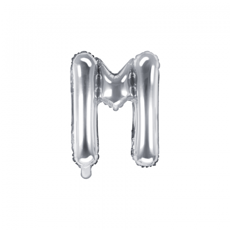 Baloane Litera - Balon Folie Litera M Argintiu, 35 cm