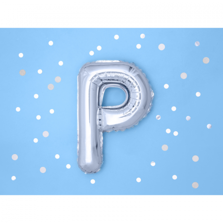 Balon Folie Litera P Argintiu, 35 cm [1]