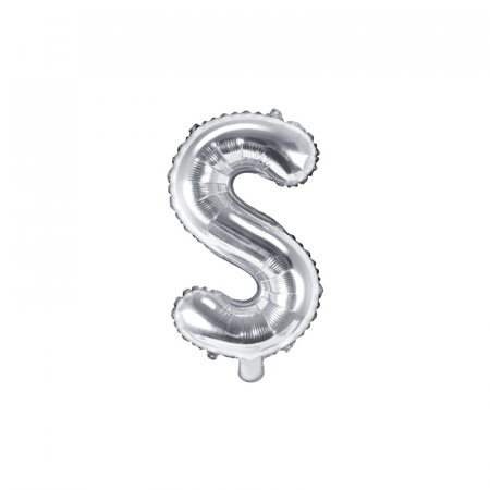 Balon Folie Litera S Argintiu, 35 cm [0]