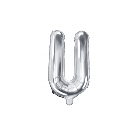 Baloane Litera - Balon Folie Litera U Argintiu, 35 cm
