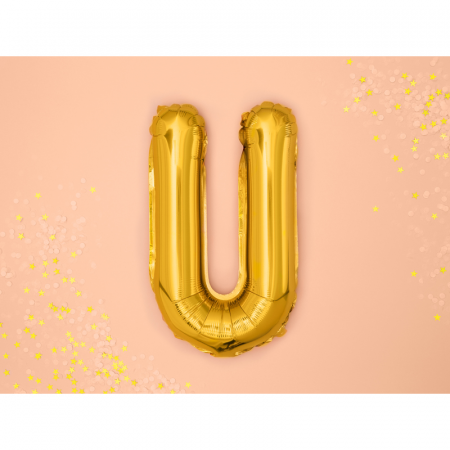 Balon Folie Litera U Auriu, 35 cm [1]