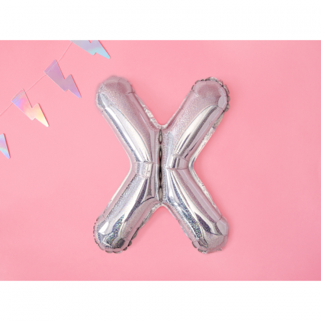 Balon Folie Litera X Holografic, 35 cm [1]