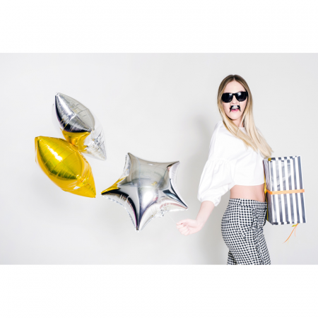 Balon Folie Stea, Argintiu - 48 cm [1]