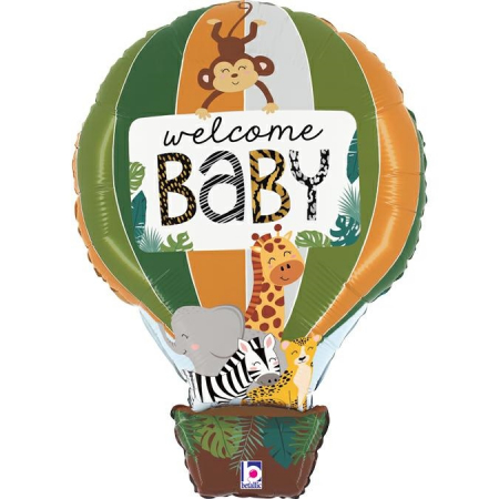 Botez - Balon Folie Welcome Baby Animale Jungla, 76 cm