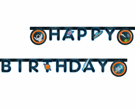 Petrecere Spatiala - Banner happy Birthday Space Party