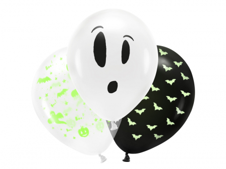 Halloween - Set 3 Baloane Halloween Fosforescente - 27 cm