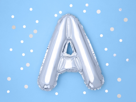 Balon Folie Litera A Argintiu, 35 cm [1]