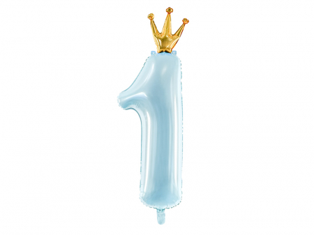 Baloane Cifra - Balon Folie Cifra 1, Albastru, 90 cm