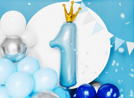 Balon Folie Cifra 1, Albastru, 90 cm [1]